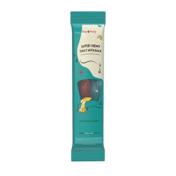 Tasty & Meaty Mega Chewy Twist With Duck Dog Treat 70g | Luxury Home Accessories | Heulog Glow