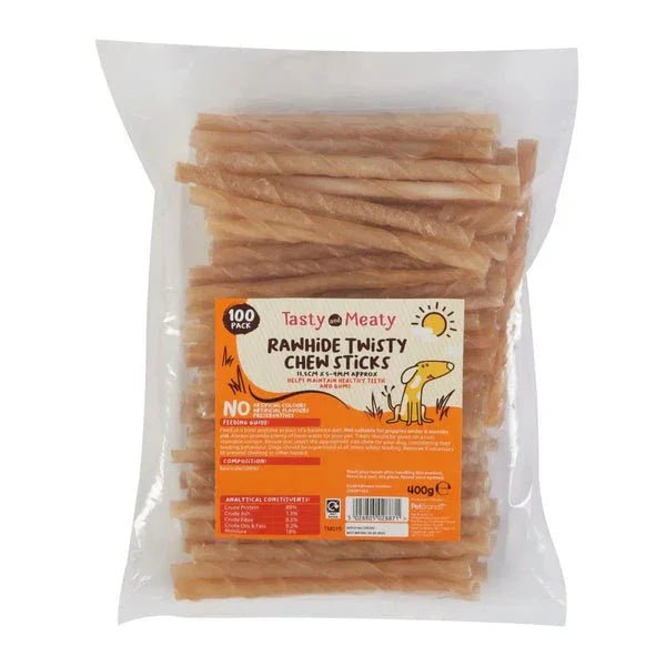 Tasty & Meaty Rawhide Chew Twist 100 Pack | Luxury Home Accessories | Heulog Glow