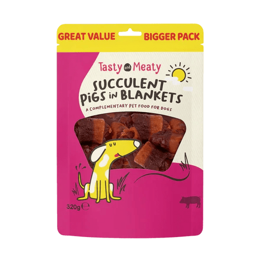 Tasty & Meaty Succulent Pigs In Blankets Dog Treat 320g | Luxury Home Accessories | Heulog Glow