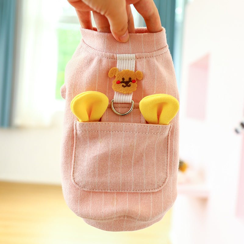Teddy Cat Bichon Pomeranian Small Dog Chest Back Traction Rope Buckle Vest | Luxury Home Accessories | Heulog Glow