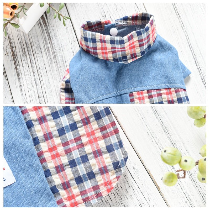 Teddy Dog Summer Plaid Stitching Shirt | Luxury Home Accessories | Heulog Glow