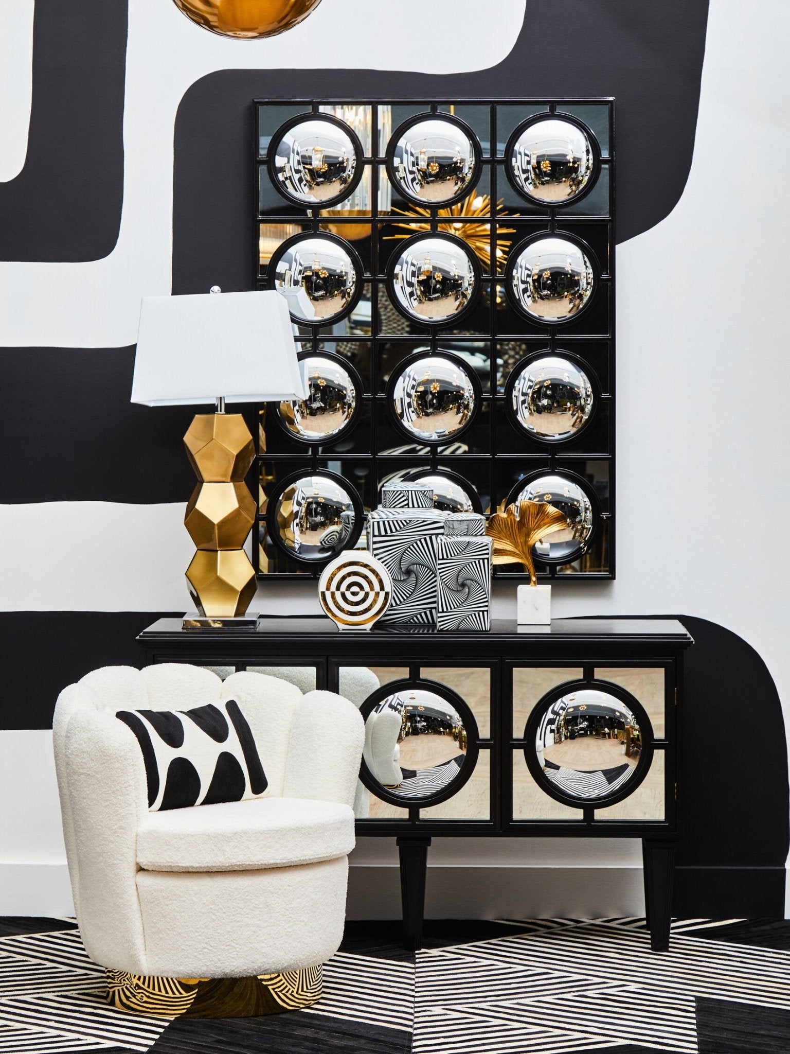 Telese Black Decorative Wall Mirror | Luxury Home Accessories | Heulog Glow