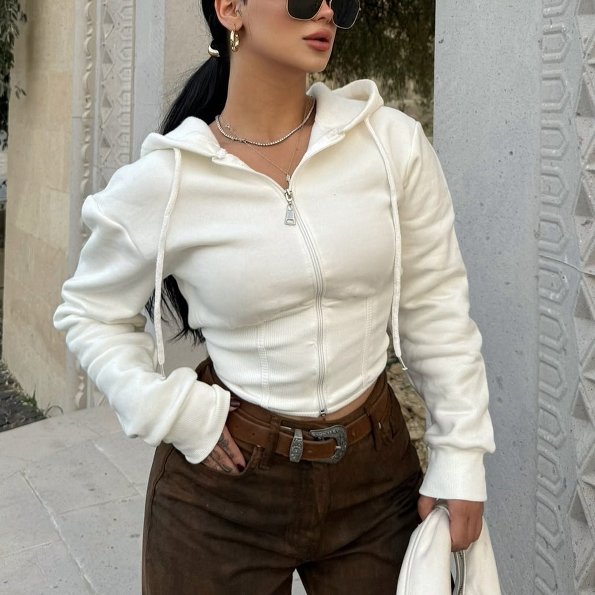 Temperament Slimming Crop Hoodie Sweatshirt For Women | Luxury Home Accessories | Heulog Glow