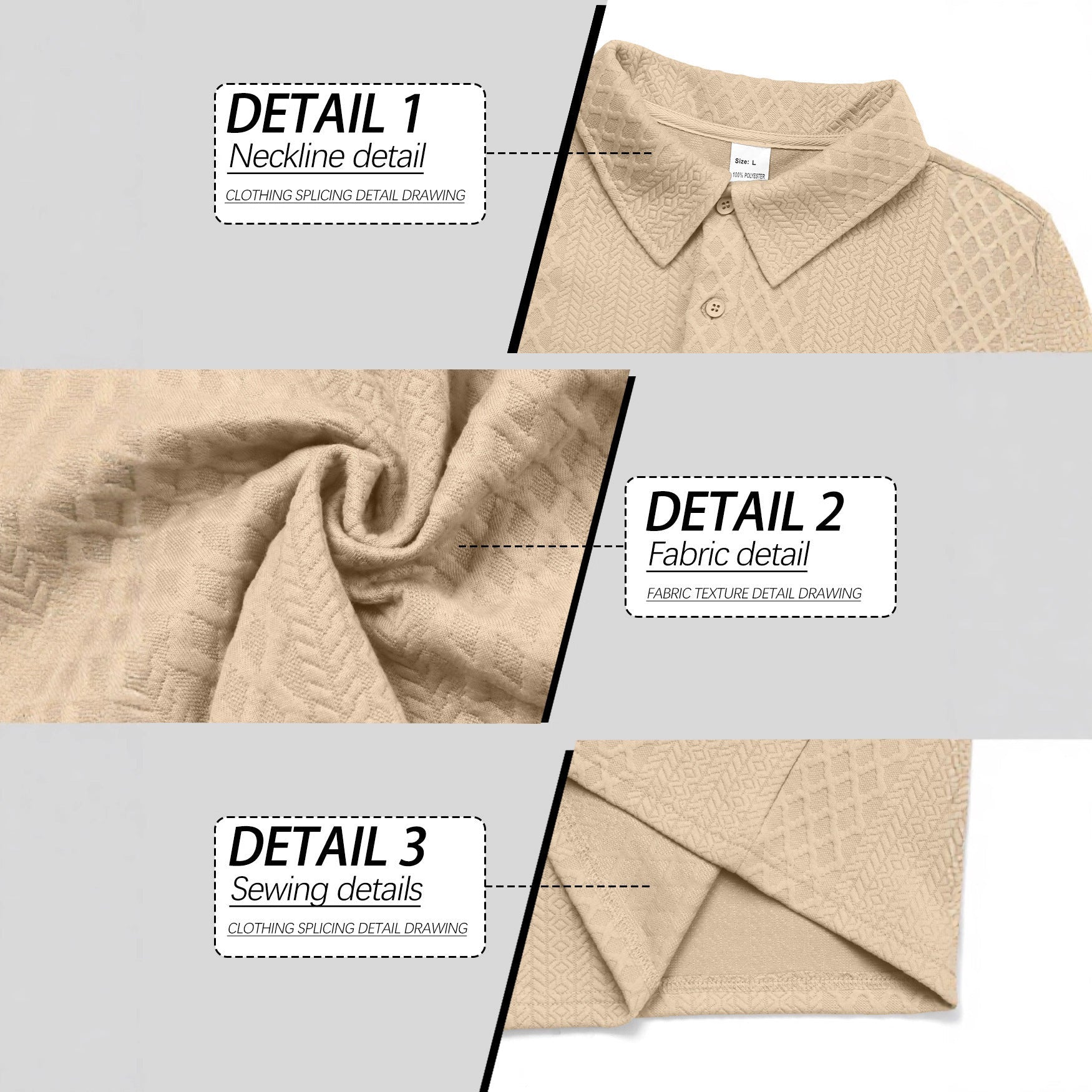 Texture Jacquard Solid Color Men's Long-sleeved Polo Shirt Lapel Loose Sweater | Luxury Home Accessories | Heulog Glow