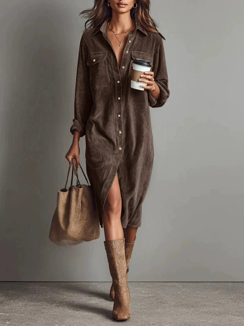 The Chic Edit – Women’s Button-Down Collar Casual Dress | Luxury Home Accessories | Heulog Glow