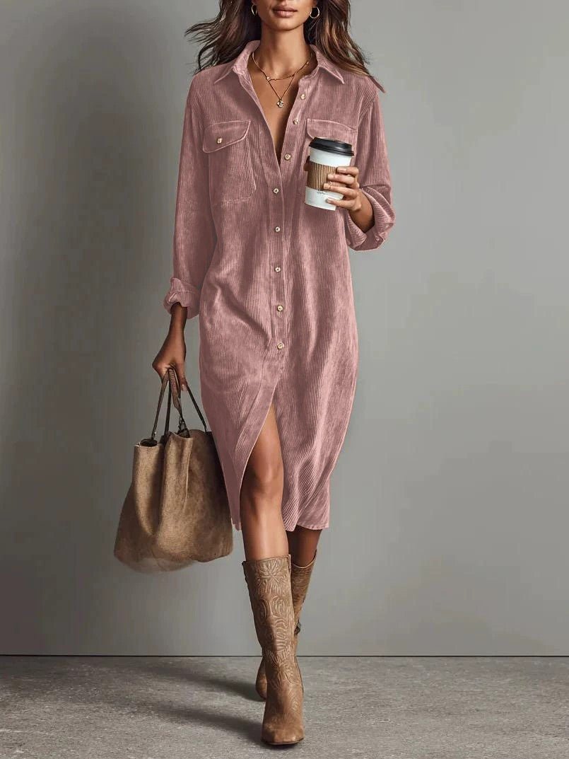 The Chic Edit – Women’s Button-Down Collar Casual Dress | Luxury Home Accessories | Heulog Glow