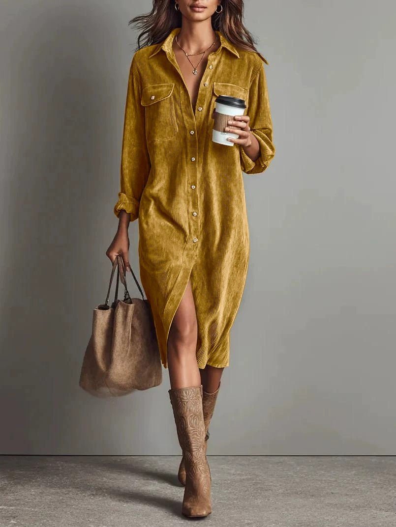 The Chic Edit – Women’s Button-Down Collar Casual Dress | Luxury Home Accessories | Heulog Glow
