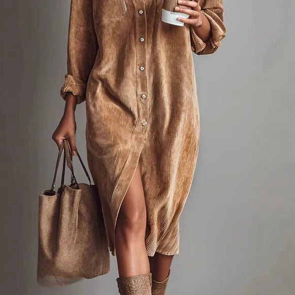 The Chic Edit – Women’s Button-Down Collar Casual Dress | Luxury Home Accessories | Heulog Glow