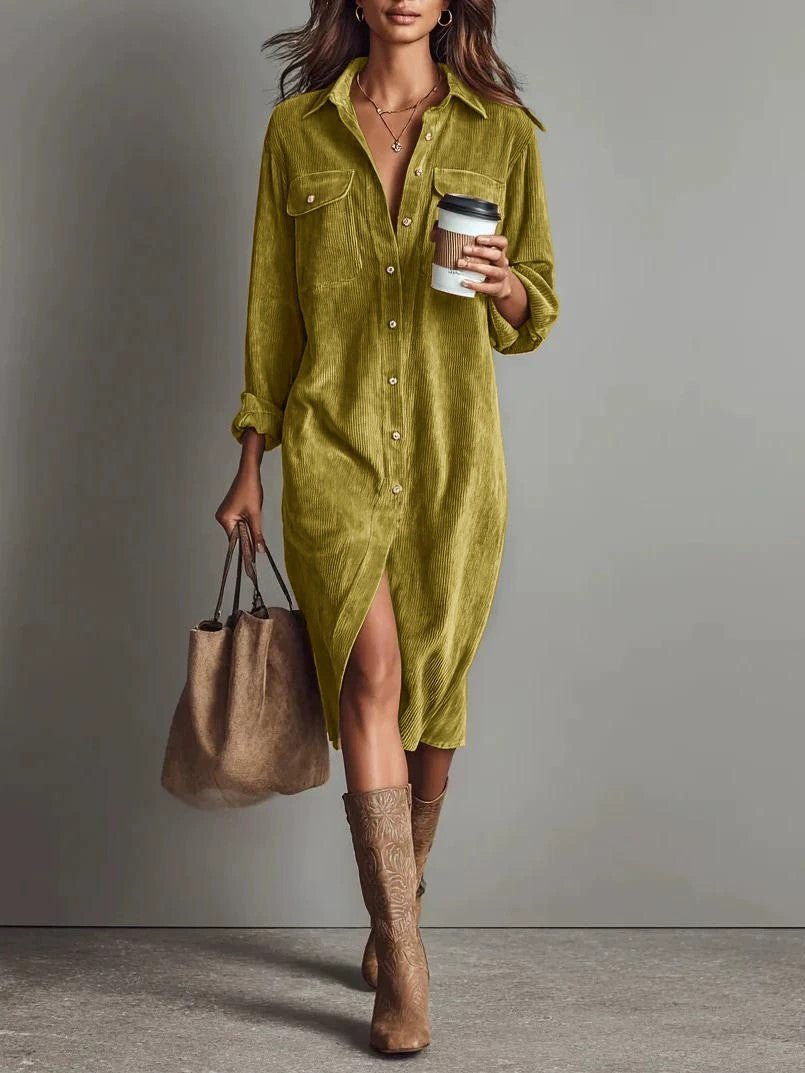 The Chic Edit – Women’s Button-Down Collar Casual Dress | Luxury Home Accessories | Heulog Glow