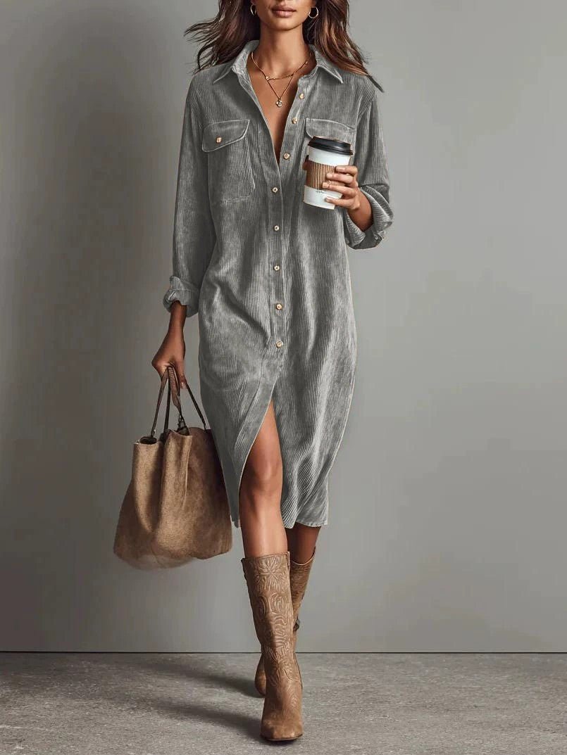 The Chic Edit – Women’s Button-Down Collar Casual Dress | Luxury Home Accessories | Heulog Glow