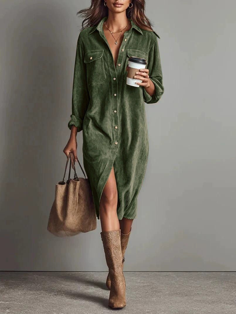 The Chic Edit – Women’s Button-Down Collar Casual Dress | Luxury Home Accessories | Heulog Glow