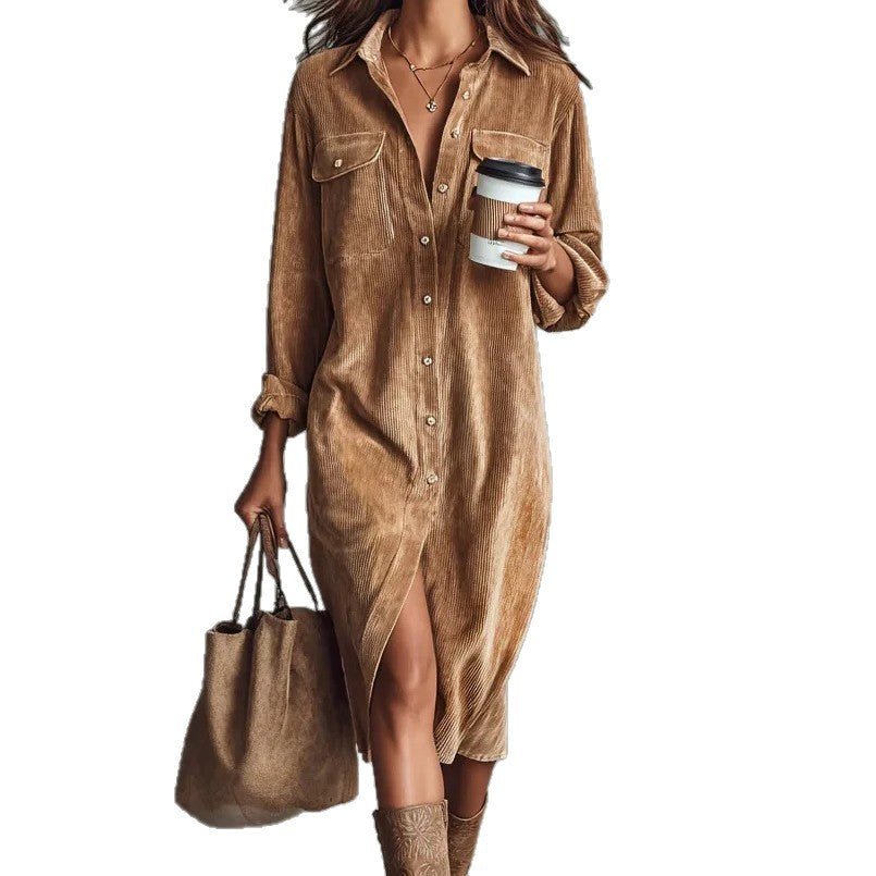 The Chic Edit – Women’s Button-Down Collar Casual Dress | Luxury Home Accessories | Heulog Glow