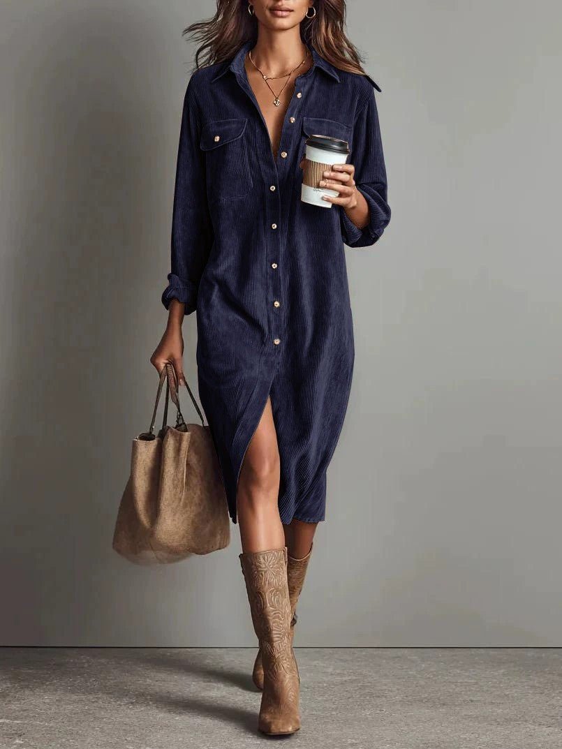 The Chic Edit – Women’s Button-Down Collar Casual Dress | Luxury Home Accessories | Heulog Glow