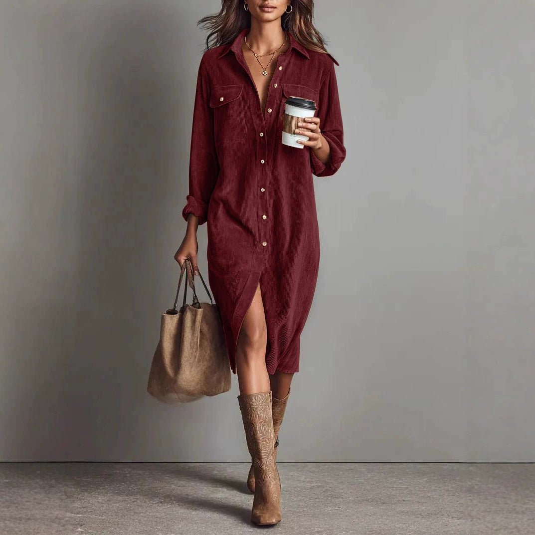 The Chic Edit – Women’s Button-Down Collar Casual Dress | Luxury Home Accessories | Heulog Glow