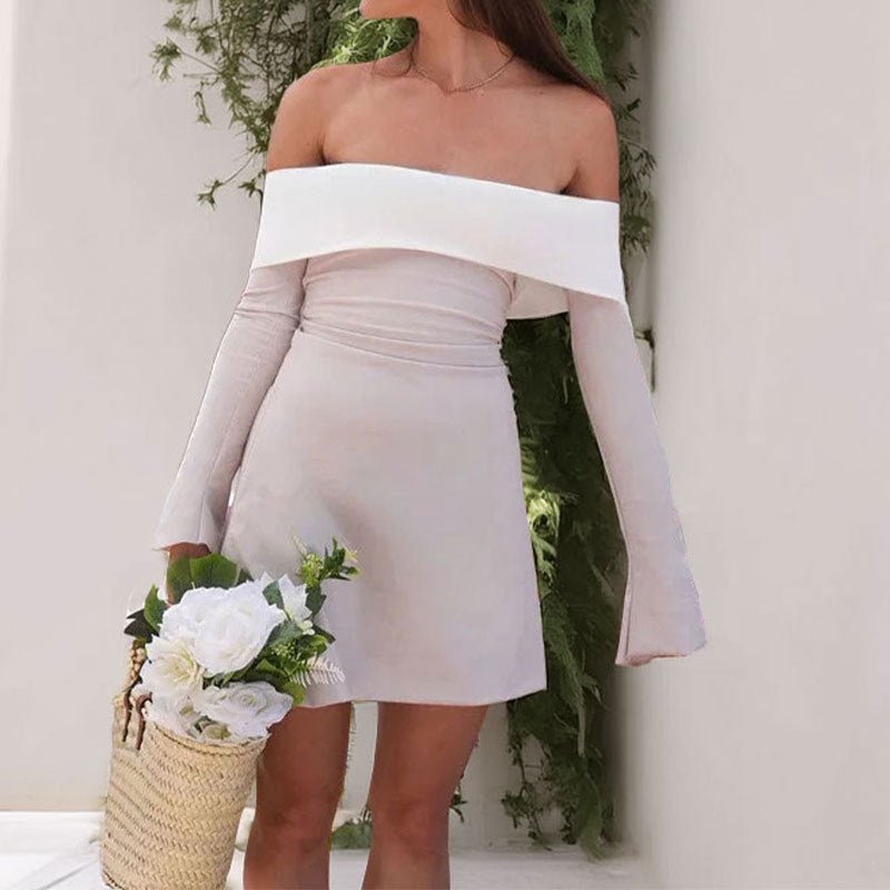 The Wrap Edit | Contrast Chest-Wrap Long Sleeve Mini Dress | Luxury Home Accessories | Heulog Glow