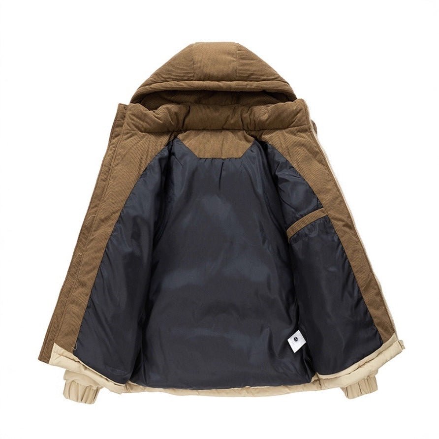 Thick Corduroy Patchwork Jacket Winter Zip-up Stand Collar Coat Casual Commuter Long-sleeved Cardigan Top Outwear Women's Clothing | Luxury Home Accessories | Heulog Glow