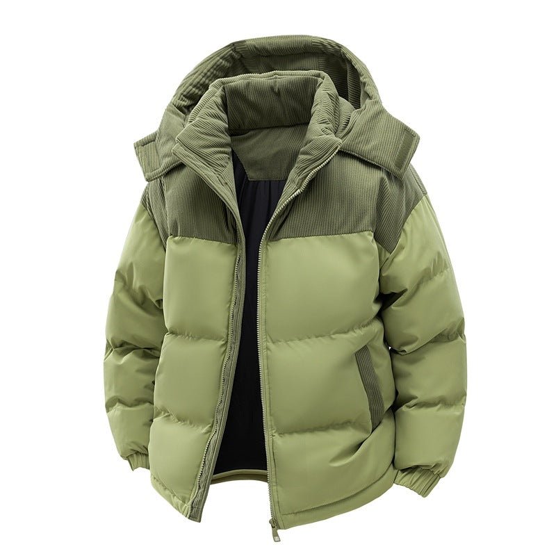 Thick Corduroy Patchwork Jacket Winter Zip-up Stand Collar Coat Casual Commuter Long-sleeved Cardigan Top Outwear Women's Clothing | Luxury Home Accessories | Heulog Glow