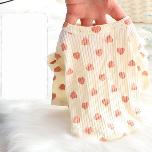 Thin Cat Princess Bottoming Shirt Wholesale Love Cute Cotton Small Dog Pet | Luxury Home Accessories | Heulog Glow