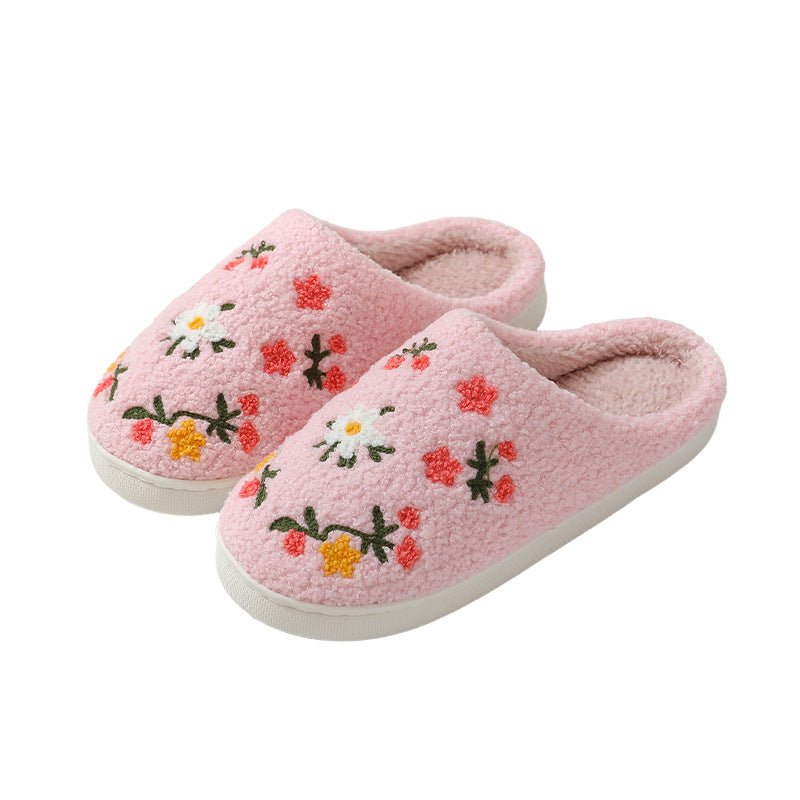 Three-color Flower Cotton Slippers Women's Warm Indoor Slippers | Luxury Home Accessories | Heulog Glow