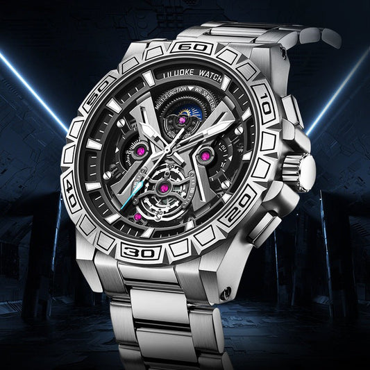 Three-Dimensional Hollow Waterproof Luminous Multifunction Quartz Watch | Luxury Home Accessories | Heulog Glow