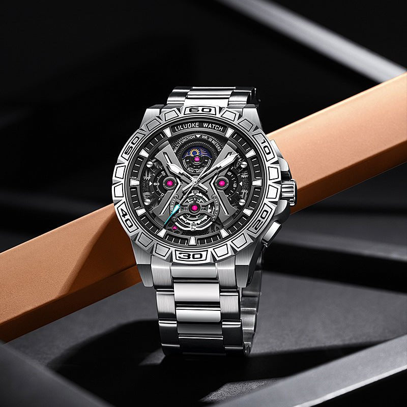 Three-Dimensional Hollow Waterproof Luminous Multifunction Quartz Watch | Luxury Home Accessories | Heulog Glow