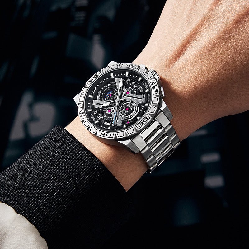 Three-Dimensional Hollow Waterproof Luminous Multifunction Quartz Watch | Luxury Home Accessories | Heulog Glow