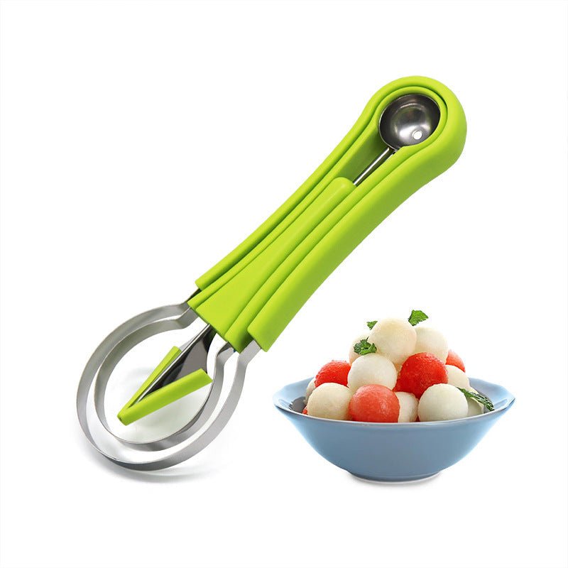 Three-in-one Stainless Steel Multi-purpose Fruit Ball Excavator Spoon Portable Digging Kitchen Tool Summer Party | Luxury Home Accessories | Heulog Glow