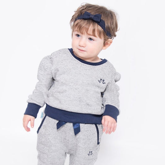 Girls Grey Jersey Lounge Set