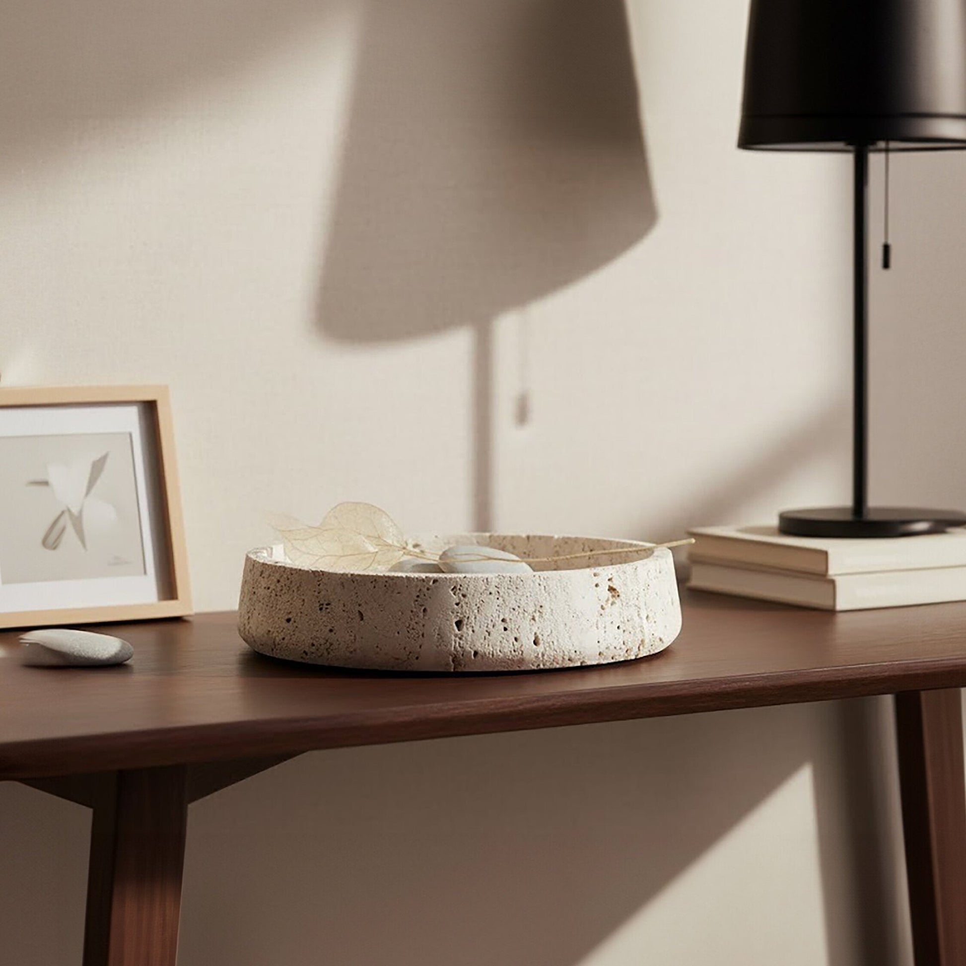 Tibor Travertine Bowl with Raised Edges | Luxury Home Accessories | Heulog Glow