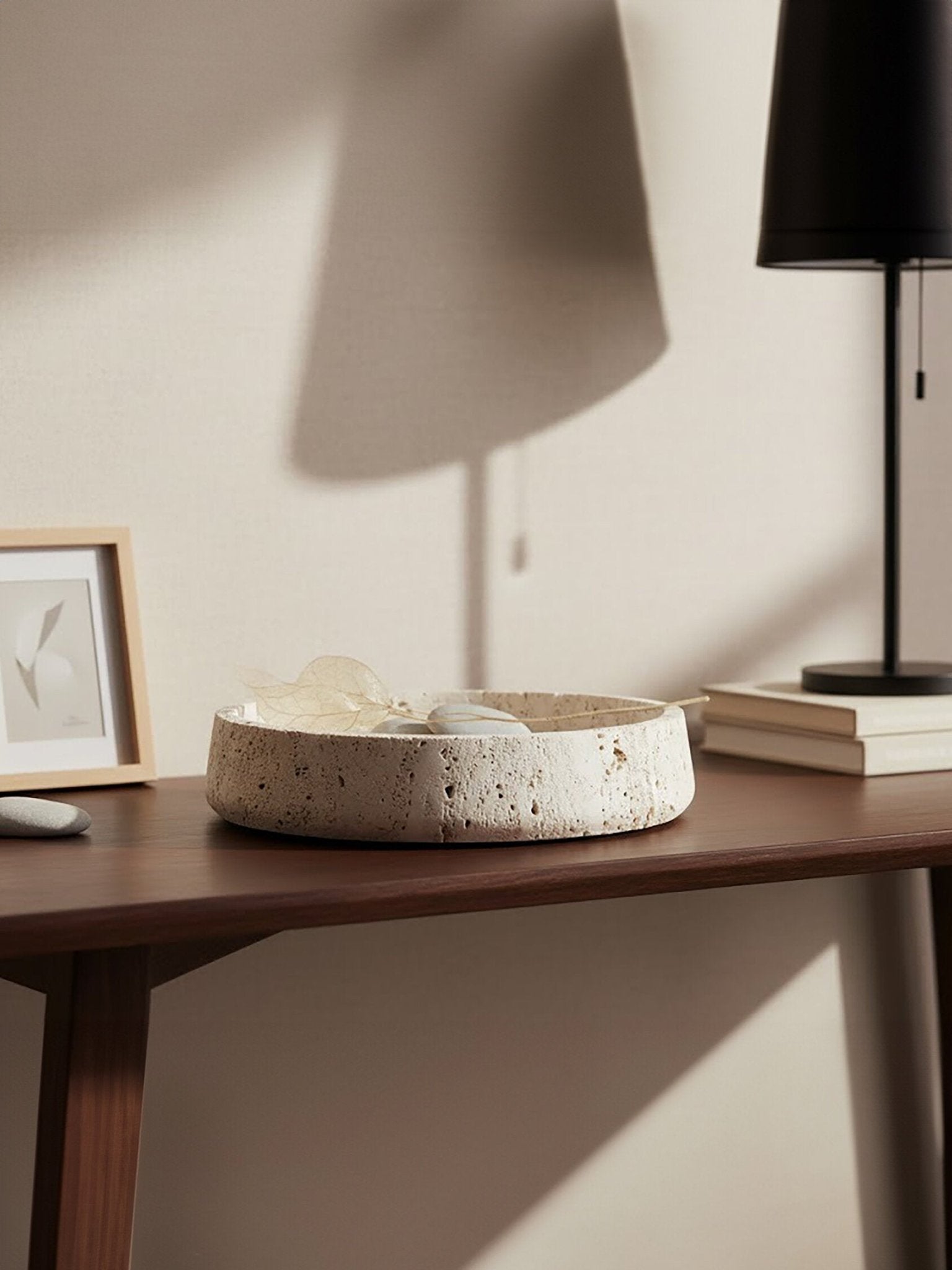 Tibor Travertine Bowl with Raised Edges | Luxury Home Accessories | Heulog Glow