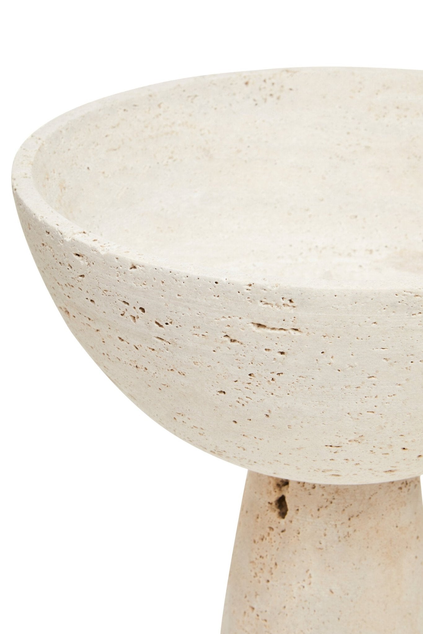 Tibor Travertine Pedestal Bowl | Luxury Home Accessories | Heulog Glow