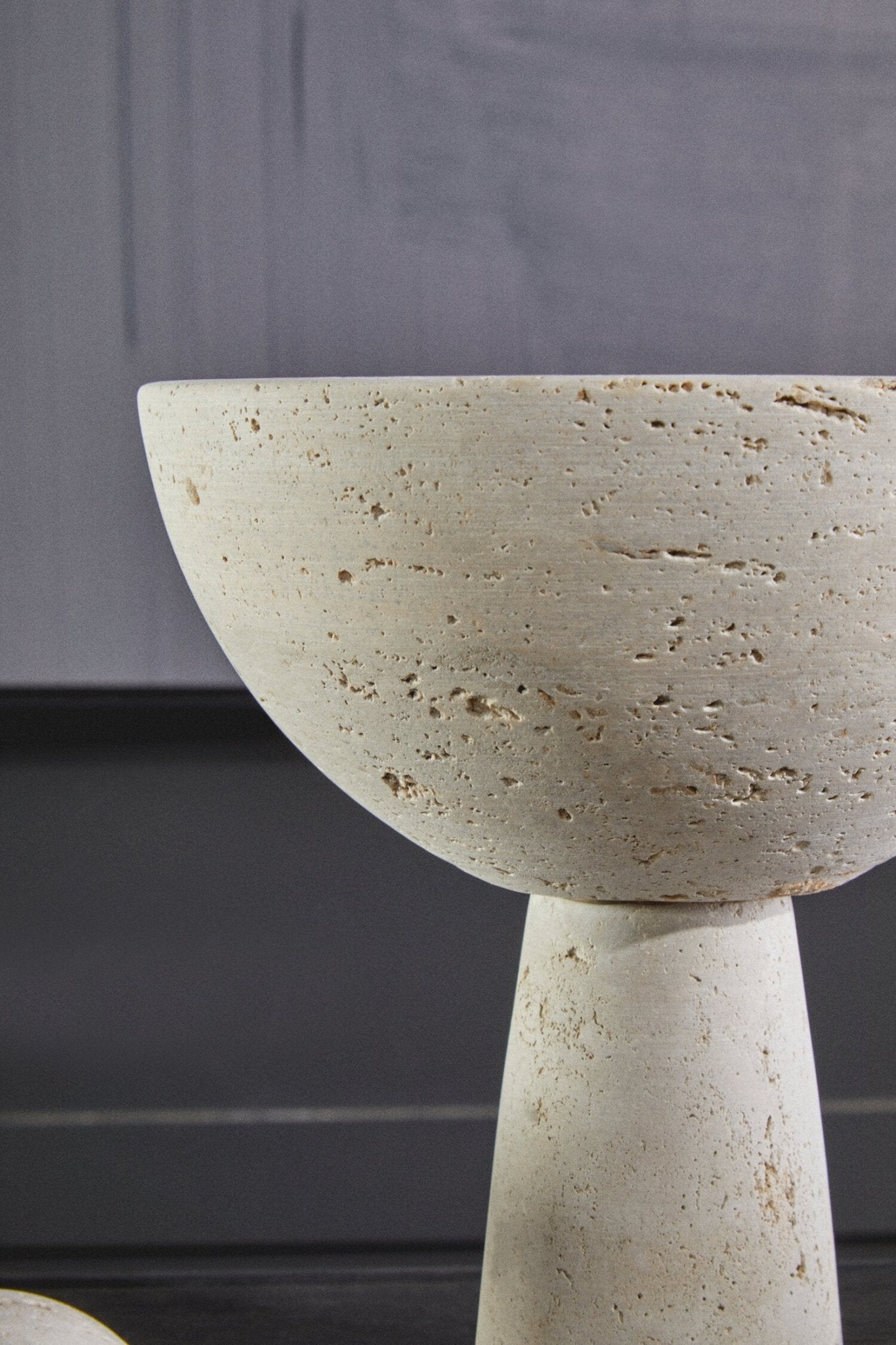 Tibor Travertine Pedestal Bowl | Luxury Home Accessories | Heulog Glow