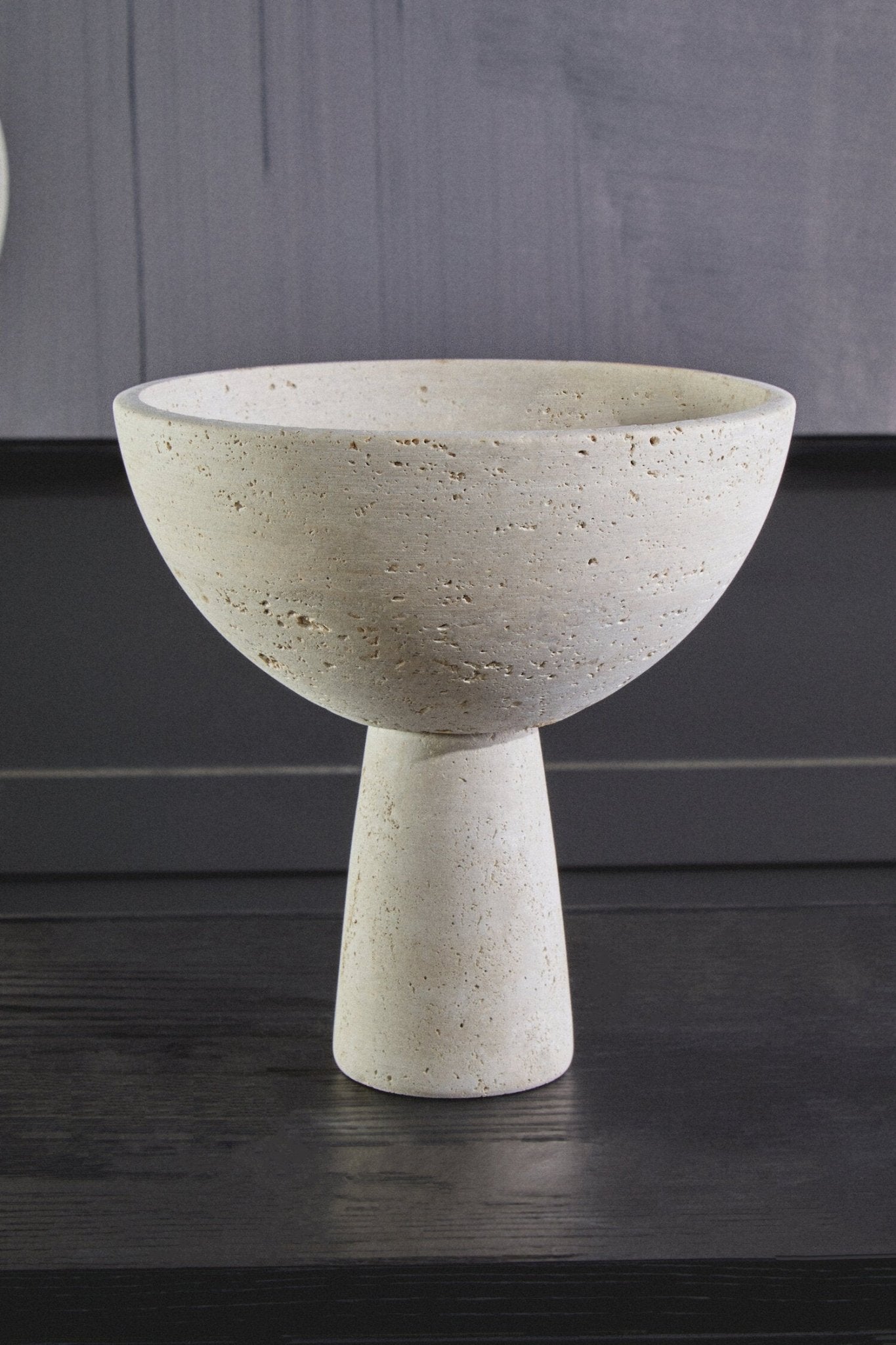 Tibor Travertine Pedestal Bowl | Luxury Home Accessories | Heulog Glow