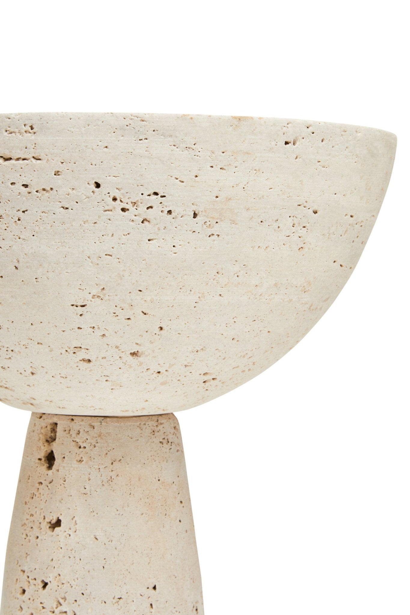 Tibor Travertine Pedestal Bowl | Luxury Home Accessories | Heulog Glow