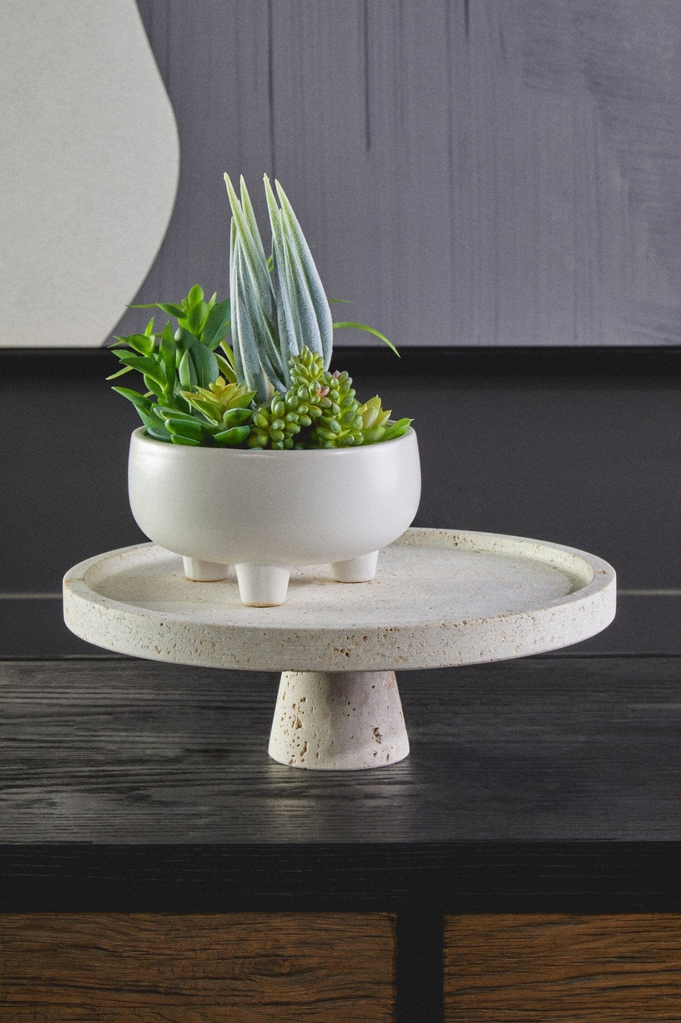 Tibor Travertine Riser | Luxury Home Accessories | Heulog Glow