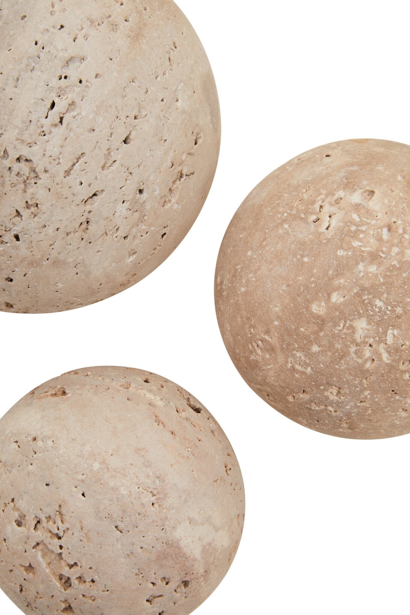 Tibor Travertine Set of 3 Deco Balls | Luxury Home Accessories | Heulog Glow