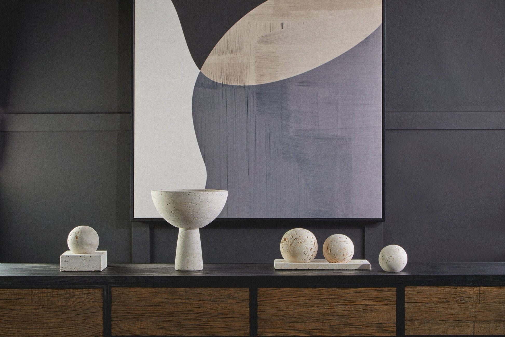 Tibor Travertine Set of 3 Deco Balls | Luxury Home Accessories | Heulog Glow