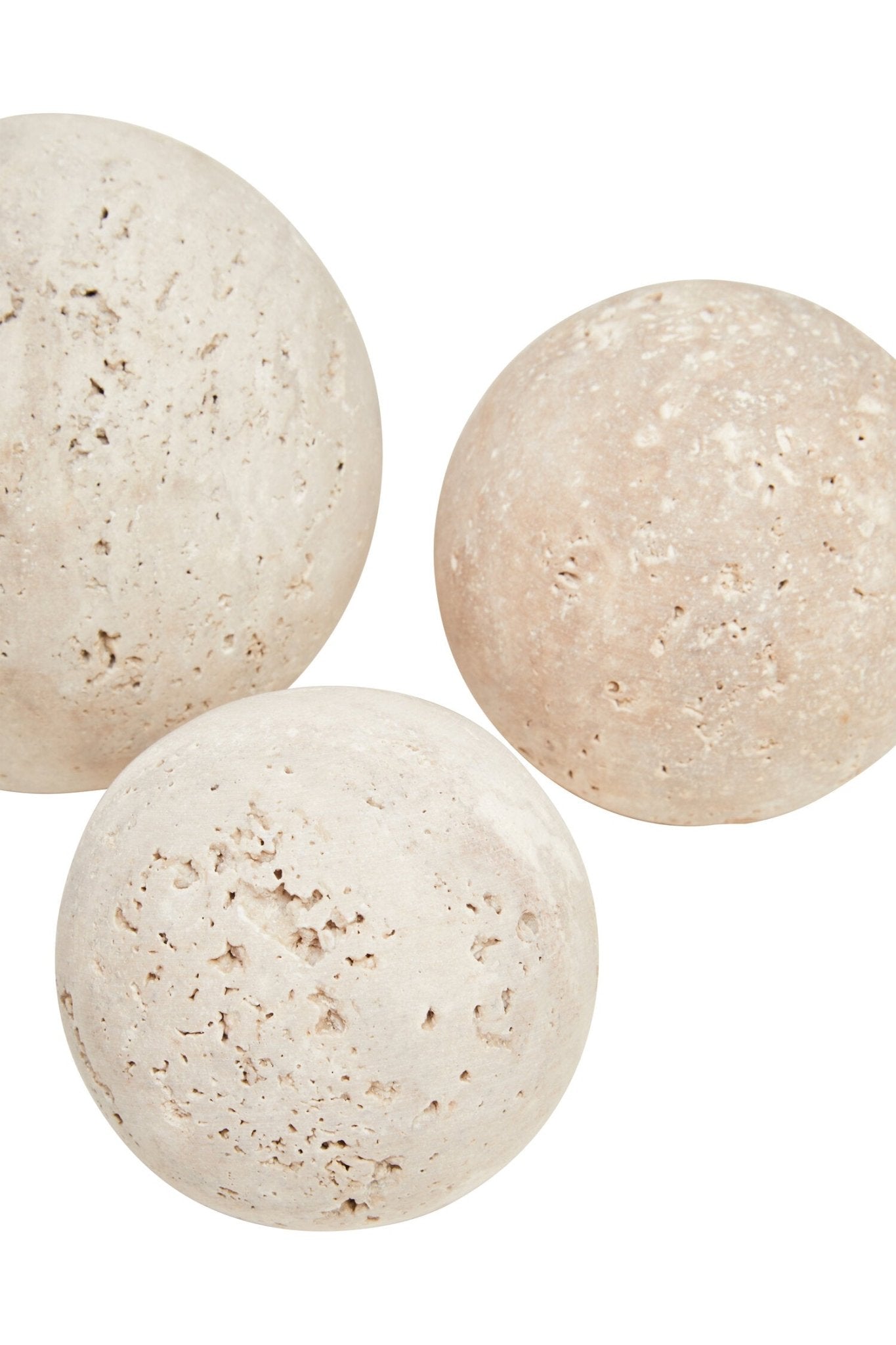 Tibor Travertine Set of 3 Deco Balls | Luxury Home Accessories | Heulog Glow