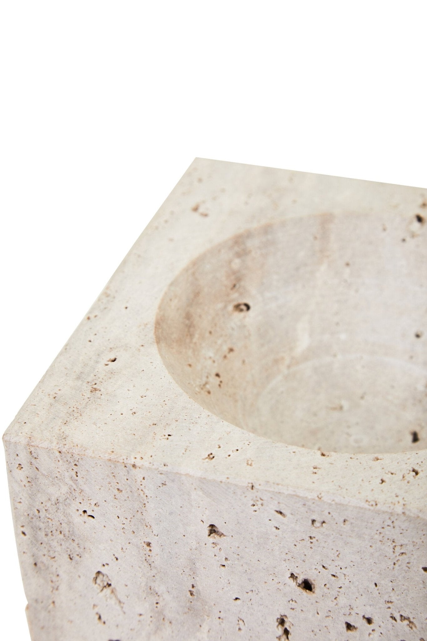 Tibor Travertine Square Decorative Bowl | Luxury Home Accessories | Heulog Glow