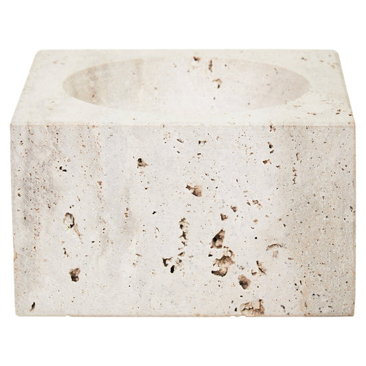 Tibor Travertine Square Decorative Bowl | Luxury Home Accessories | Heulog Glow