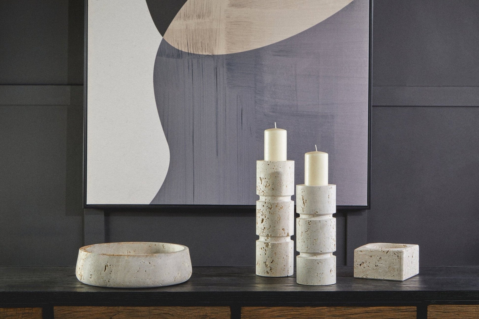 Tibor Travertine Square Decorative Bowl | Luxury Home Accessories | Heulog Glow