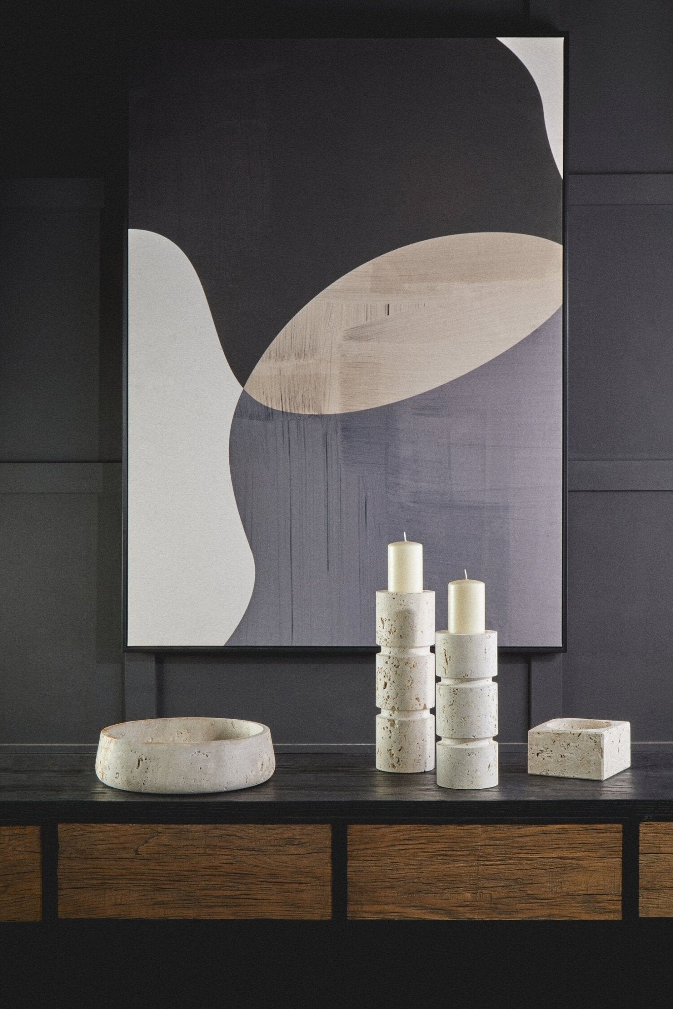 Tibor Travertine Square Decorative Bowl | Luxury Home Accessories | Heulog Glow
