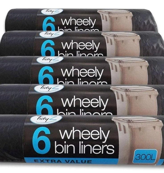Tidyz 30 Extra Large Wheelie Bin Liners Waste Rubbish Bags 300L | Luxury Home Accessories | Heulog Glow