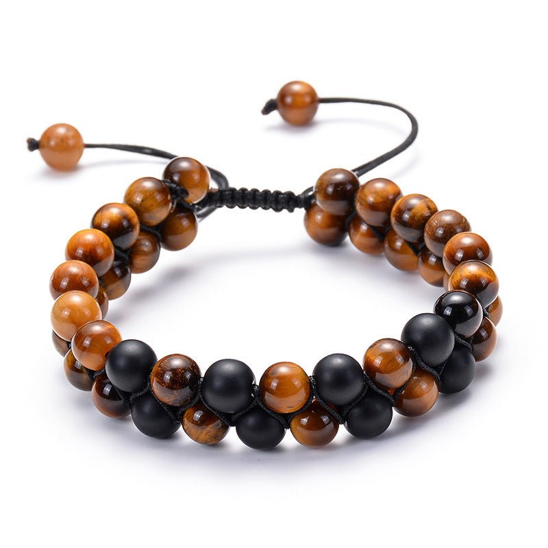 Tiger Eye Couple Bracelets Matte Black Agate Beads Bracelet | Luxury Home Accessories | Heulog Glow