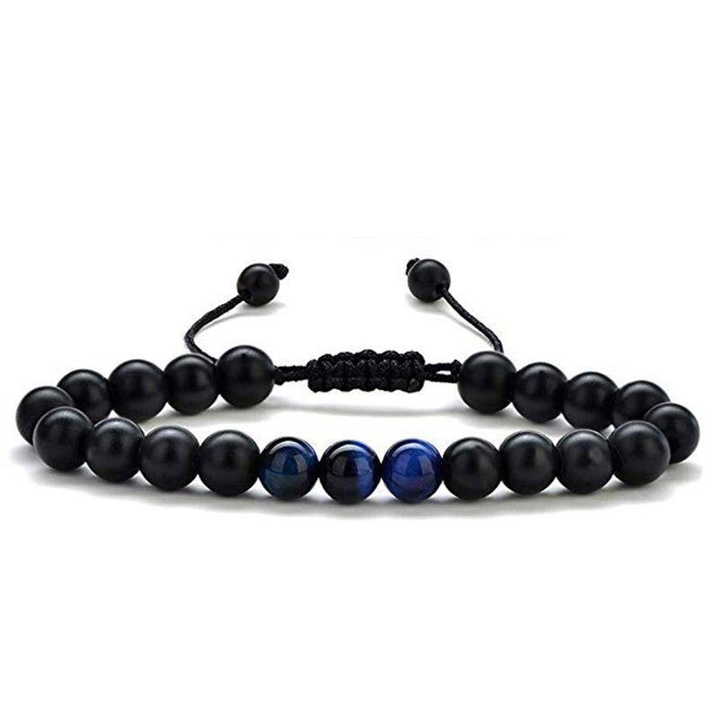 Tiger Eye Couple Bracelets Matte Black Agate Beads Bracelet | Luxury Home Accessories | Heulog Glow