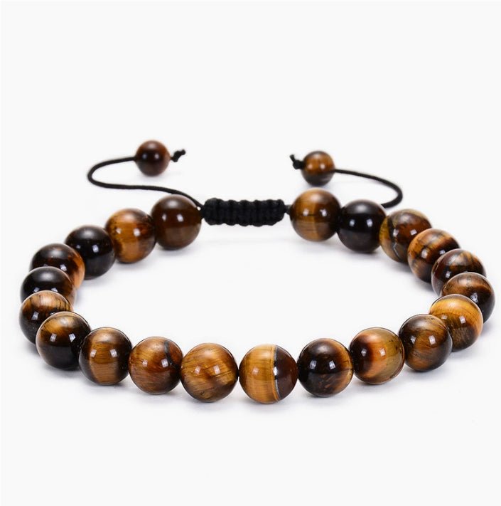 Tiger Eye Couple Bracelets Matte Black Agate Beads Bracelet | Luxury Home Accessories | Heulog Glow