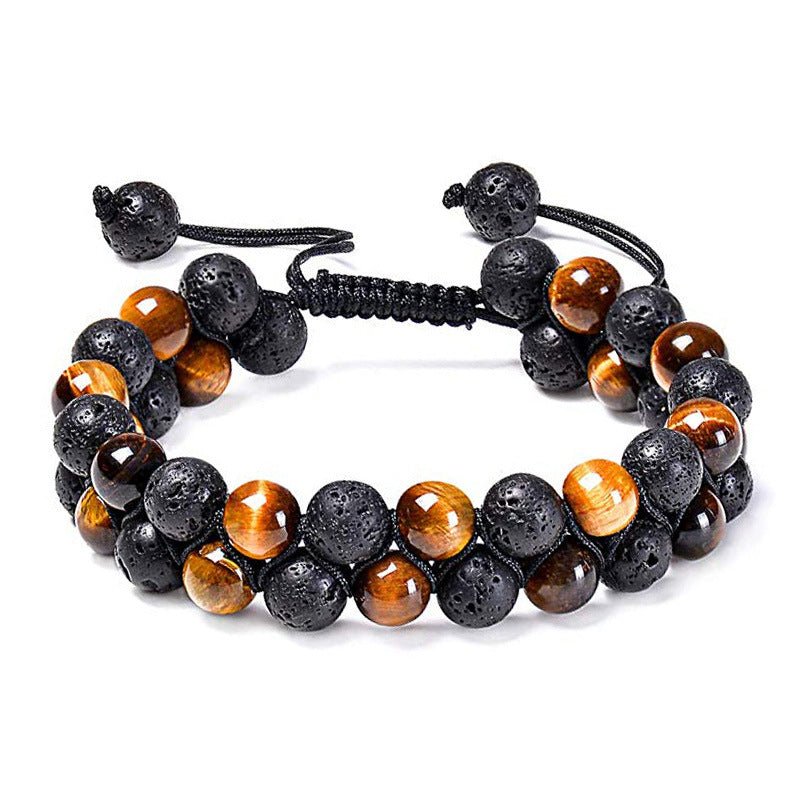 Tiger Eye Couple Bracelets Matte Black Agate Beads Bracelet | Luxury Home Accessories | Heulog Glow
