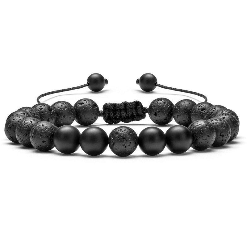 Tiger Eye Couple Bracelets Matte Black Agate Beads Bracelet | Luxury Home Accessories | Heulog Glow