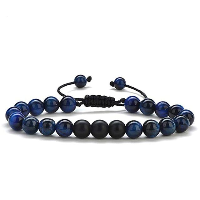 Tiger Eye Couple Bracelets Matte Black Agate Beads Bracelet | Luxury Home Accessories | Heulog Glow