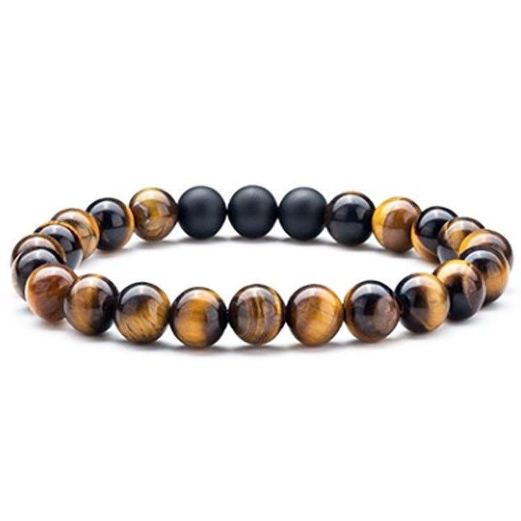 Tiger Eye Couple Bracelets Matte Black Agate Beads Bracelet | Luxury Home Accessories | Heulog Glow